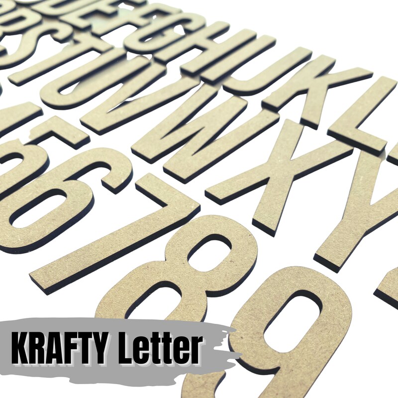Small Krafty Letter | Wooden Basic Letters | Unfinished Letters | Modern Style | Wood Cutouts | Classroom Decor | Alphabet Easy to Read